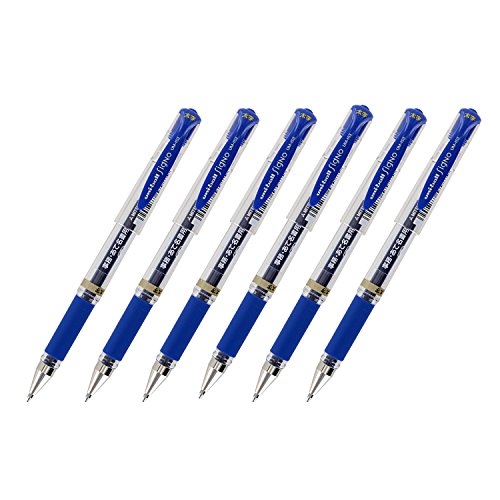 Uni-Ball Signo UM-153 Gel Ink Rollerball Pen, 1.0mm, Broad Point, Blue Ink, Pack of 6