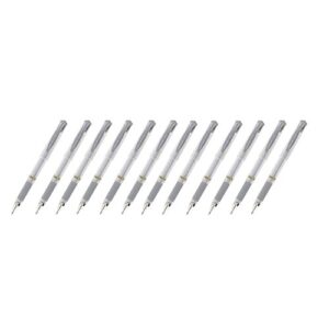 uni-ball signo um-153 gel ink rollerball pen, 1.0mm, broad point, silver ink, pack of 12