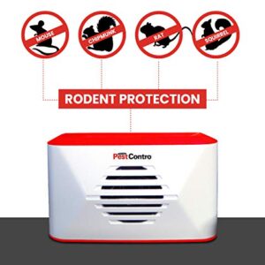 PestContro Portable Ultrasonic Rodent Repeller, Cordless Non-Lethal Pest Control, Dual Frequency, Mice Rats Squirrels Chipmunks Kitchen Office Garage Basement Shed Storage Attic