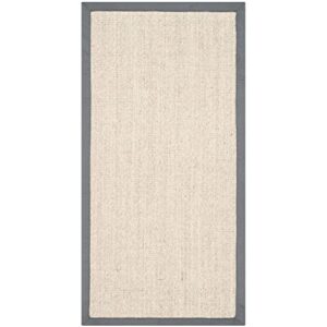 safavieh natural fiber collection accent rug - 2' x 3', marble & grey, border sisal design, easy care, ideal for high traffic areas in entryway, living room, bedroom (nf441b)