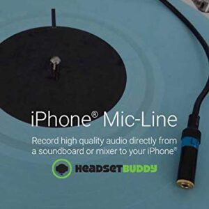 Headset Buddy Line-Level Audio Adapter with Built in Attenuation for iPhone, Smartphones, Soundboards and Mixers (iPhone-Mic-Line)