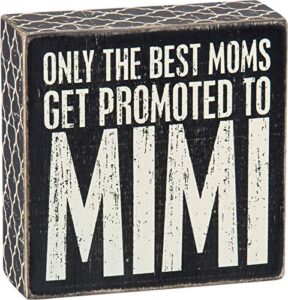 primitives by kathy 25163 lattice trimmed box sign, 5 x 5-inches, best moms get promoted
