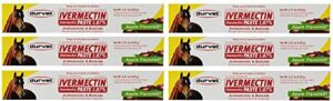 durvet 6 pack of ivermectin paste, 0.21 ounces each, apple flavored horse wormer