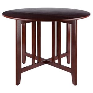 winsome wood alamo, , double drop leaf, round table mission, walnut, 42-inch/ 41.97 in x 41.97 in x 29.65 in