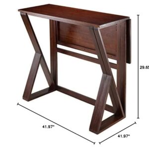 Winsome Wood Alamo, , Double Drop Leaf, Round Table Mission, Walnut, 42-Inch/ 41.97 in x 41.97 in x 29.65 in