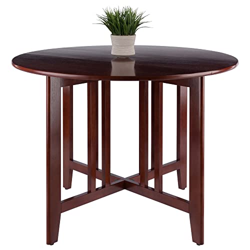 Winsome Wood Alamo, , Double Drop Leaf, Round Table Mission, Walnut, 42-Inch/ 41.97 in x 41.97 in x 29.65 in