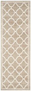 safavieh amherst collection runner rug - 2'3" x 7', wheat & beige, moroccan trellis design, non-shedding & easy care, ideal for high traffic areas in living room, bedroom (amt422s)
