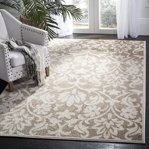 safavieh amherst collection accent rug - 3' x 5', wheat & beige, floral design, non-shedding & easy care, ideal for high traffic areas in entryway, living room, bedroom (amt424s)