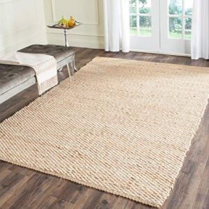safavieh natural fiber collection area rug - 6' x 9', natural, handmade jute, ideal for high traffic areas in living room, bedroom (nf459a)