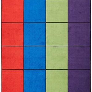 KidCarpet.com Blocks Seating Classroom Rug Multi with 24 Squares, 7'6" x 12' Rectangle