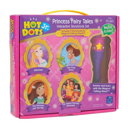 Educational Insights Hot Dots Jr. Princess Fairy Tales Storybooks, 4 Books & Interactive Pen, Homeschool Learning Workbooks, Early Learning Activities for Ages 3+