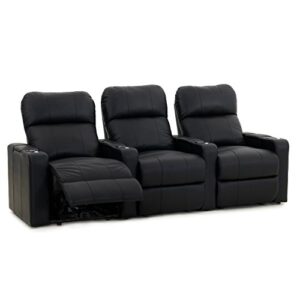 octane turbo xl700 row of 3 seats, straight row in black bonded leather with manual recline