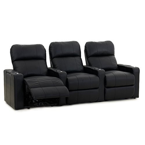 Octane Turbo XL700 Row of 3 Seats, Straight Row in Black Bonded Leather with Manual Recline