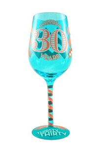 thirsty thirty birthday wine glass – novelty gift idea for him or her
