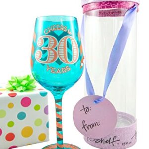 Thirsty Thirty Birthday Wine Glass – Novelty Gift Idea for Him or Her