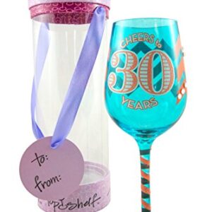 Thirsty Thirty Birthday Wine Glass – Novelty Gift Idea for Him or Her