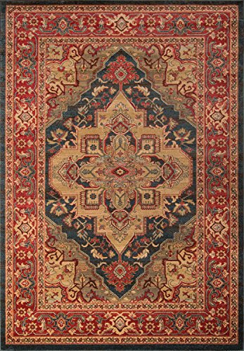 Momeni Rugs Ghazni Collection, Traditional Area Rug, 2' x 3', Navy Blue