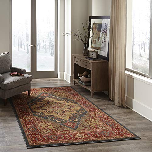 Momeni Rugs Ghazni Collection, Traditional Area Rug, 2' x 3', Navy Blue