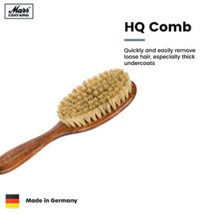 Mars Coat-King Bristle Cat Hair Brush Deshedding Tool – Pet Grooming Supplies for Furry, Shaggy, Loose Hair in all Breeds, Wooden Handle for Thick Coats – ¾” Bristles, 2” Wide Head