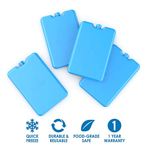 Bentgo Ice Lunch Chillers - Ultra-Thin Ice Packs Perfect for Everyday Use in Lunch Bags, Lunch Boxes and Coolers - 4 Pack (Blue)