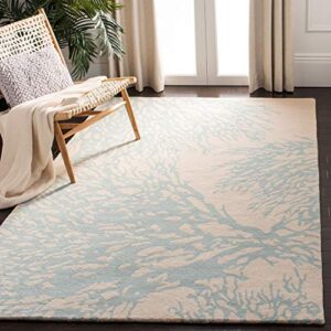 safavieh bella collection 2' x 3' beige/blue bel115c handmade premium wool accent rug