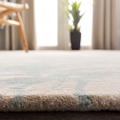 SAFAVIEH Bella Collection 2' x 3' Beige/Blue BEL115C Handmade Premium Wool Accent Rug