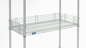 nexel wire shelf ledge, 18"w x 4"h, chrome