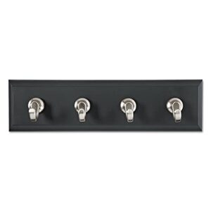 Command 3M Hom18ses Decorative Key Rail, 8W X 1 1/2D X 2 1/8H, Black/Silver, 4 Hooks/Pack