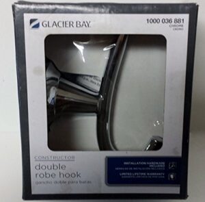glacier bay constructor double robe hook in chrome