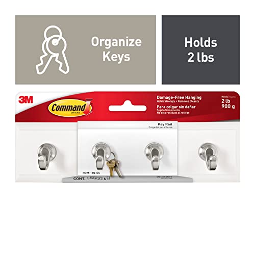 Command HOM-18Q-ES Key Rail, 1 Pack, Quartz