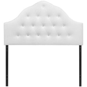 Modway Sovereign Tufted Button Faux Leather Upholstered Full Headboard in White