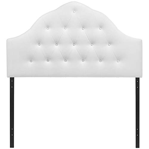 Modway Sovereign Tufted Button Faux Leather Upholstered Full Headboard in White