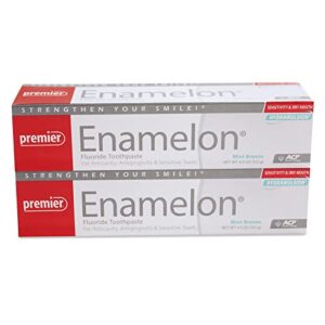 Enamelon Fluoride Toothpaste-2 Pk-Protection Against Painful Sensitivity-Helps Prevent Gingivitis- Promotes Remineralization & Inhibits Demineralization, Mint Breeze