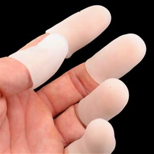 finger protector [gel-grip series] - clear/white - [20 pack] 16 long - 4 short for thumbs