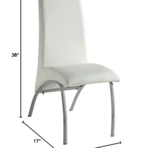 ACME Pervis Side Chair (Set-2) - 71107 - White PU & Chrome