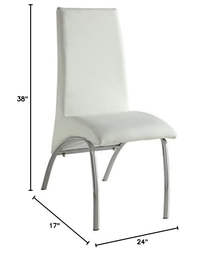 ACME Pervis Side Chair (Set-2) - 71107 - White PU & Chrome