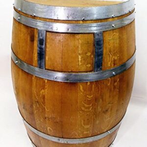 Wine Barrel Waste Receptacle, Lacquer Finished, 26" W x 14" D x 35" W