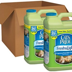 Cat's Pride Fresh and Light Premium Fragrance Free Scoopable Cat Litter, 2-Case