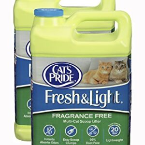 Cat's Pride Fresh and Light Premium Fragrance Free Scoopable Cat Litter, 2-Case