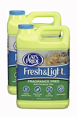 Cat's Pride Fresh and Light Premium Fragrance Free Scoopable Cat Litter, 2-Case