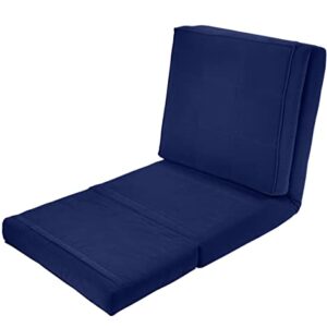 Urban Shop Ultra Suede Convertible Flip Chair, Blue 28.5D x 26W x 24H in