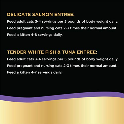 SHEBA PERFECT PORTIONS Cuts in Gravy Adult Wet Cat Food Trays (24 Count, 48 Servings), Delicate Salmon and Tender Whitefish & Tuna Entrée, Easy Peel Twin-Pack Trays