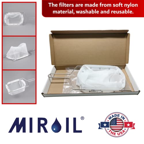 Miroil | B5FS Fryer Filter Bag & Frame | MirOil EZ Flow Filter Bag Combination | Part 02751| Use to Filter Fry Oil | Suitable for 40 lb or 50 Qt Polishing Oil | Durable, Easy to Clean with Hot Water