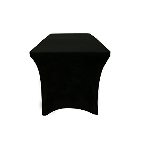 YOUR CHAIR COVERS - 6 ft Rectangular Fitted Spandex Tablecloths, Stretch Elastic Table Cover for Patio, Party, Birthday, Vendor, DJ, Massage Table - Black