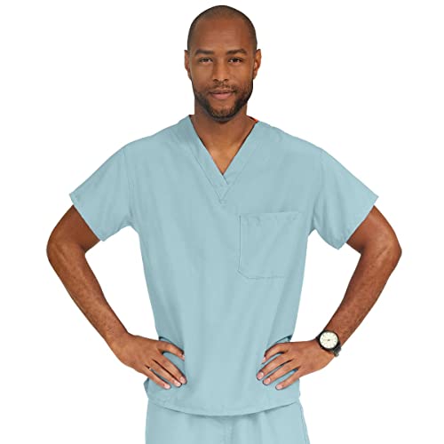 Medline PerforMAX One-Pocket Reversible Scrub Top, ANG-CC, Small, Misty Green