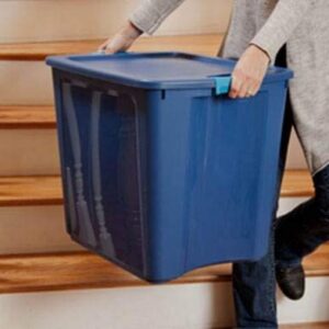 Sterilite® 104 Qt./26 Gal. Latching Storage Bin with Clear Base - True Blue