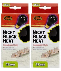 zilla night black heat incandescent bulb for reptiles [set of 2] watt: 75 watts