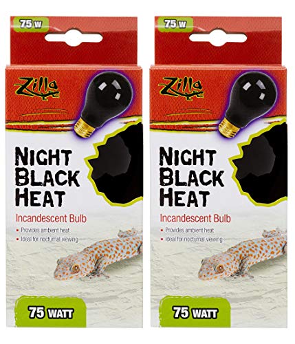 Zilla Night Black Heat Incandescent Bulb for Reptiles [Set of 2] Watt: 75 Watts