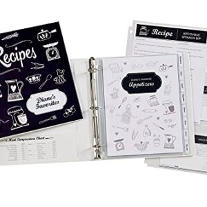 Avery Recipe Organizer Starter Kit, 8 Tab Dividers, 5 Recipe Card Protectors, 10 Sheet Protectors (19915)