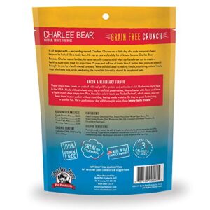 Charlee Bear Grain Free Crunch Dog Treats, Bacon & Blueberry Flavor, 8 oz